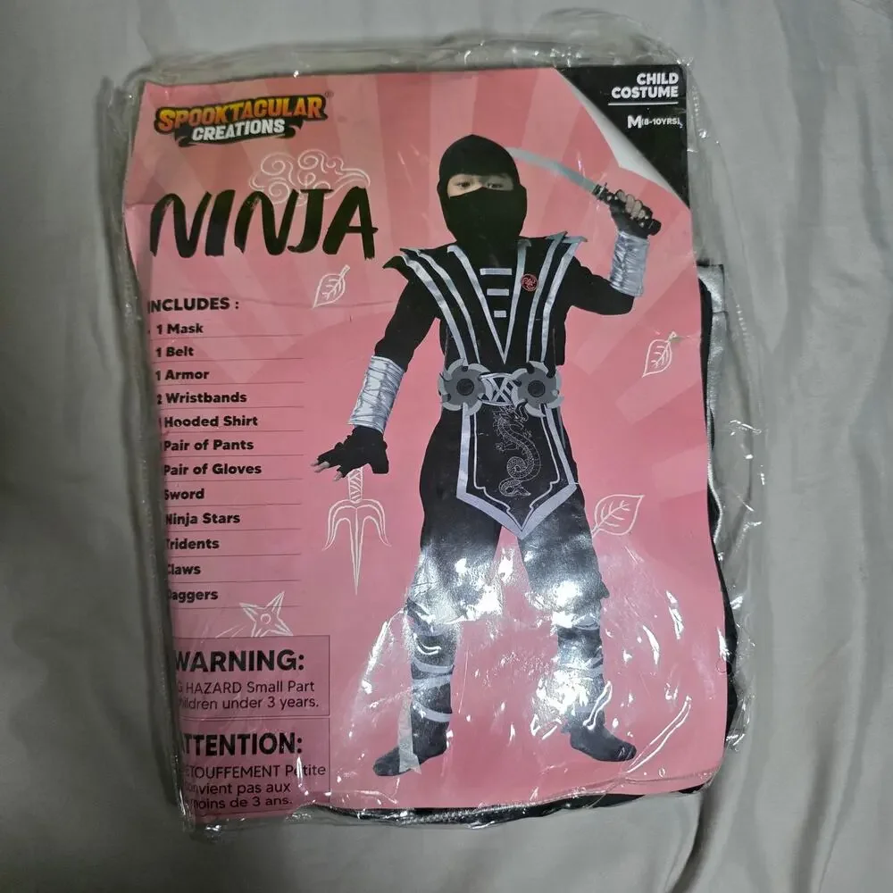 Spooktacular Child Ninja Costume Set M Complete Halloween Cosplay Costume